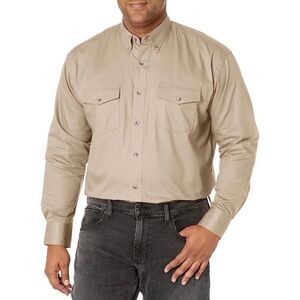 Wrangler Tan Long Sleeve Button Down Shirt Size L